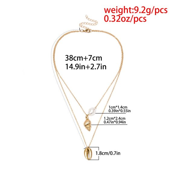 LAST ONE 💖Shell Pearl layered Necklaces - Picture 6 of 8